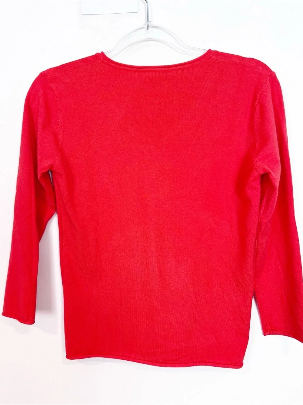 MILANO ESSENTIALS ORANGE 3/4 SLEEVE V-NECK SWEATER WOMENS SZ XS NWT